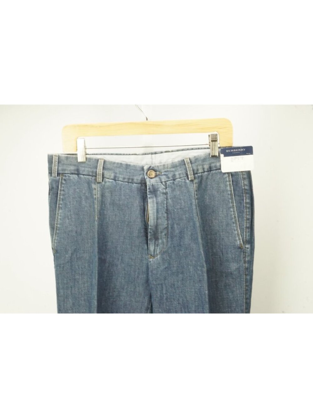 Burberry London Blue Linen Blend Mens Jeans Pants Sz 50 EU BRAND NEW